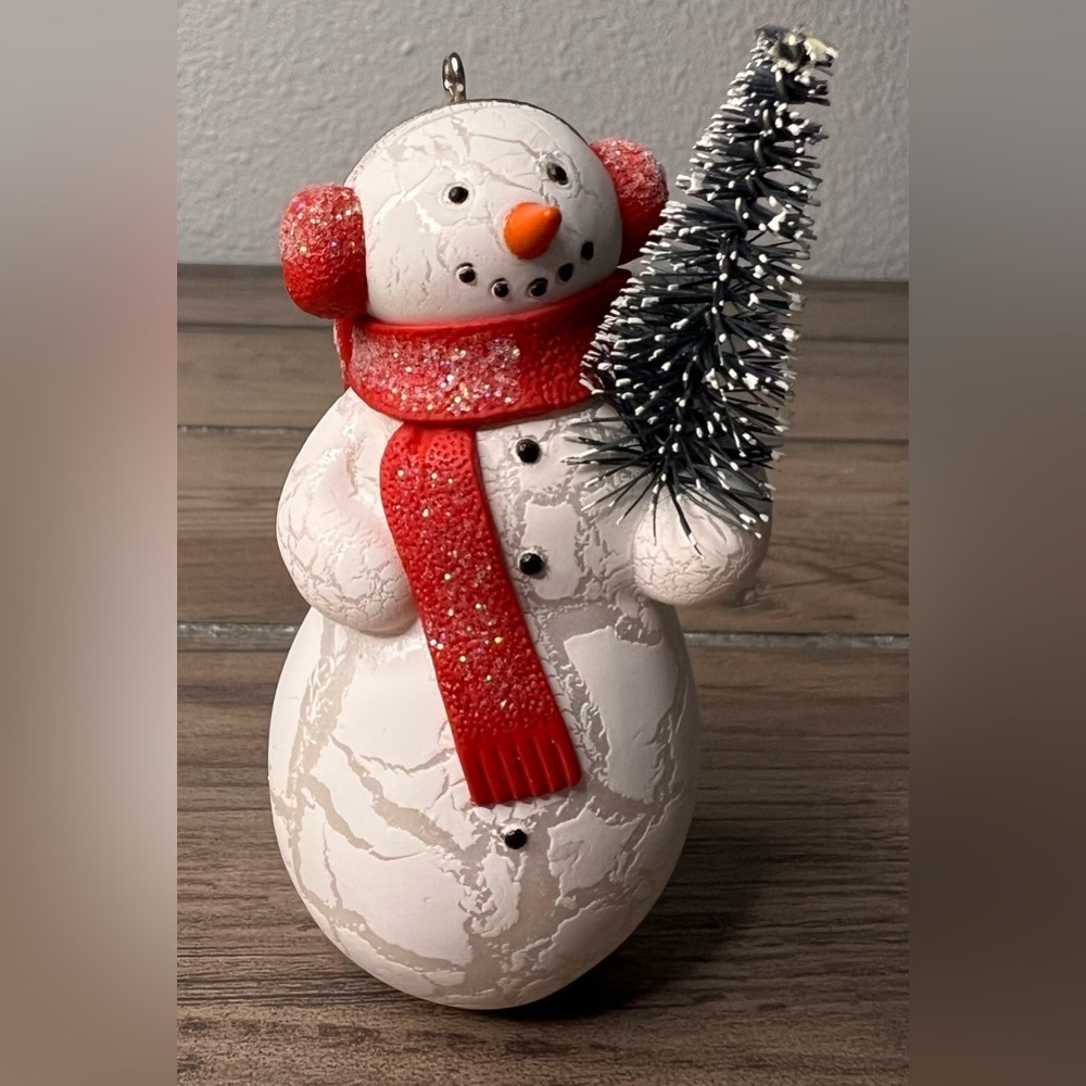 Hallmark Keepsake 2010 Christmas Ornament “Sprited Snowman with tree & Red Scarf - Picture 3 of 9
